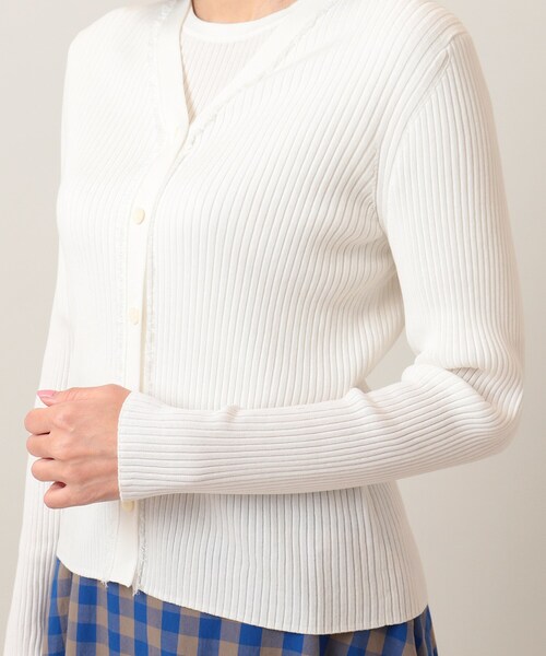 UNTITLED（アンタイトル）の「◆【アンサンブル】リブニットカーディガン（カーディガン/ボレロ・レディース・オフホワイト/ブルー/ブラック/マスタード・04/02/00/44/48）」の10枚目の写真