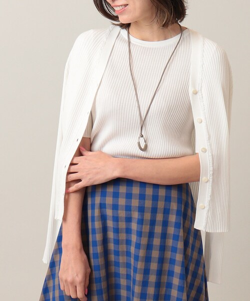 UNTITLED（アンタイトル）の「◆【アンサンブル】リブニットカーディガン（カーディガン/ボレロ・レディース・オフホワイト/ブルー/ブラック/マスタード・04/02/00/44/48）」の12枚目の写真