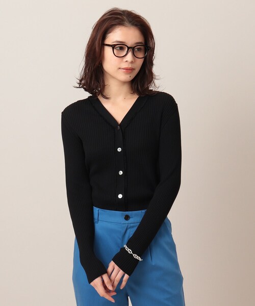 UNTITLED（アンタイトル）の「◆【アンサンブル】リブニットカーディガン（カーディガン/ボレロ・レディース・オフホワイト/ブルー/ブラック/マスタード・04/02/00/44/48）」の14枚目の写真