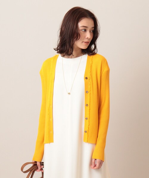 UNTITLED（アンタイトル）の「◆【アンサンブル】リブニットカーディガン（カーディガン/ボレロ・レディース・オフホワイト/ブルー/ブラック/マスタード・04/02/00/44/48）」の18枚目の写真