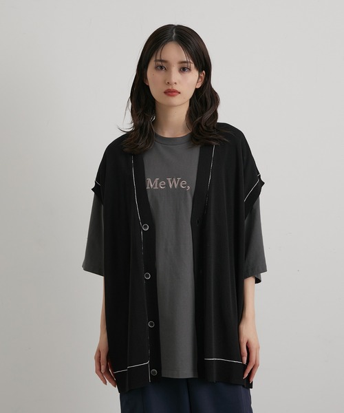 JUNRED(ジュンレッド)の「シアー前開きベストカーディガン(ベスト・メンズ・ブラック/ライトグレー/グリーン・S/M/L)」の9枚目の写真