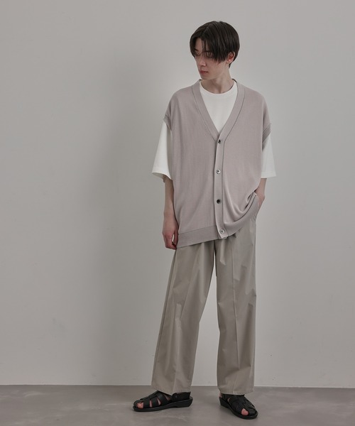 JUNRED(ジュンレッド)の「シアー前開きベストカーディガン(ベスト・メンズ・ブラック/ライトグレー/グリーン・S/M/L)」の19枚目の写真