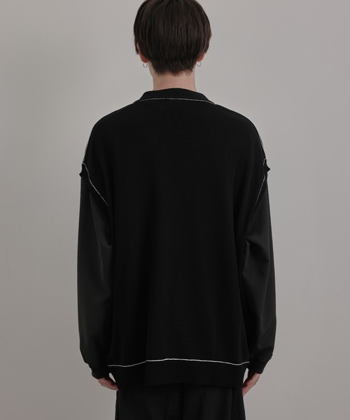 JUNRED(ジュンレッド)の「シアー前開きベストカーディガン(ベスト・メンズ・ブラック/ライトグレー/グリーン・S/M/L)」の15枚目の写真