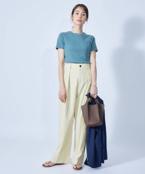 ROPE'（ロペ）の「【秋にも使える】ワイドタックテーパードスラックス（その他パンツ・レディース・ブラック/オフホワイト/オレンジ/ブルー・36/38）」の6枚目の写真