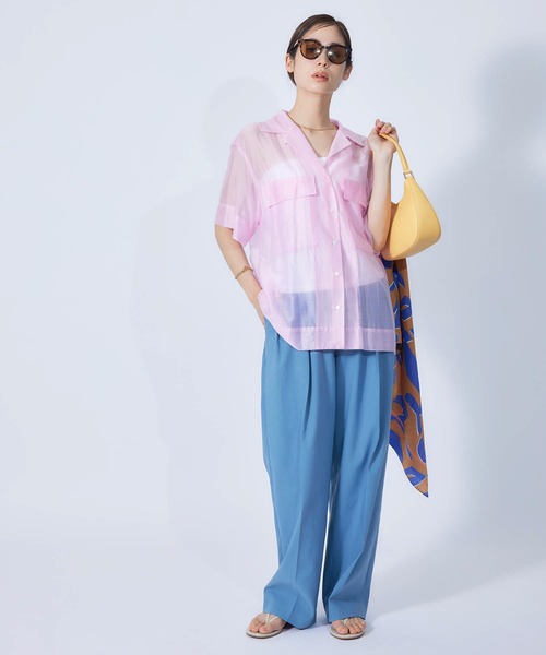 ROPE'（ロペ）の「【秋にも使える】ワイドタックテーパードスラックス（その他パンツ・レディース・ブラック/オフホワイト/オレンジ/ブルー・36/38）」の8枚目の写真