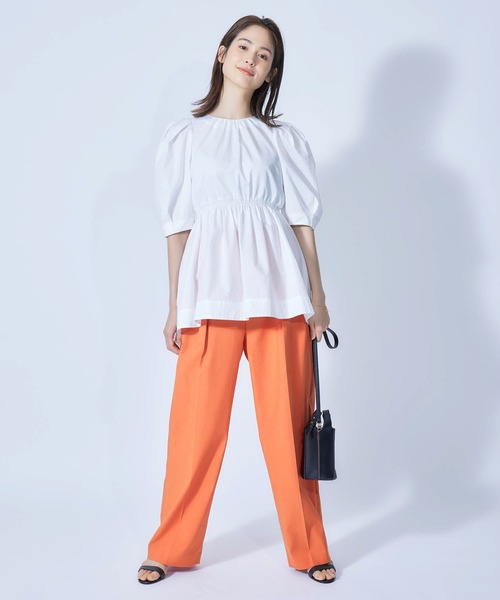 ROPE'（ロペ）の「【秋にも使える】ワイドタックテーパードスラックス（その他パンツ・レディース・ブラック/オフホワイト/オレンジ/ブルー・36/38）」の9枚目の写真