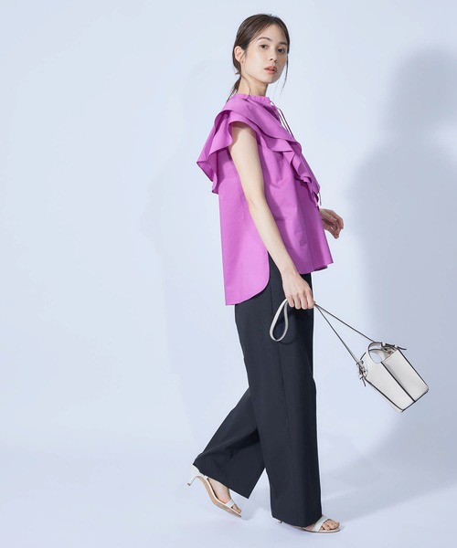 ROPE'（ロペ）の「【秋にも使える】ワイドタックテーパードスラックス（その他パンツ・レディース・ブラック/オフホワイト/オレンジ/ブルー・36/38）」の22枚目の写真