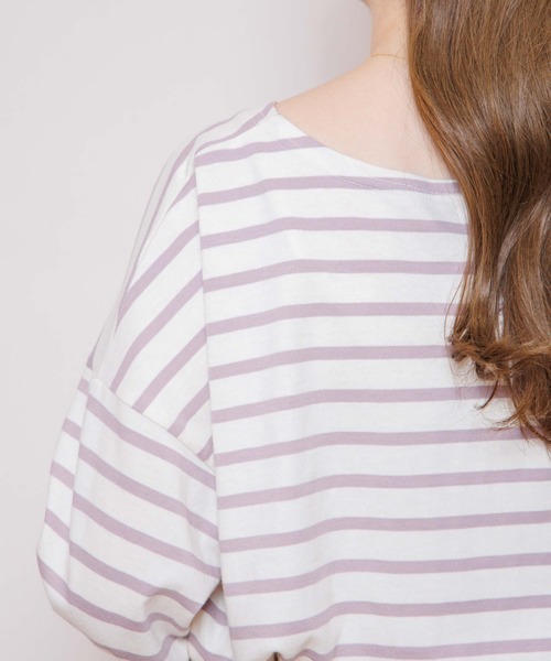 flower（フラワー）の「アイスクリームボーダートップ（Tシャツ/カットソー・レディース・パープル/グレー/カーキ/オレンジ・FREE）」の11枚目の写真
