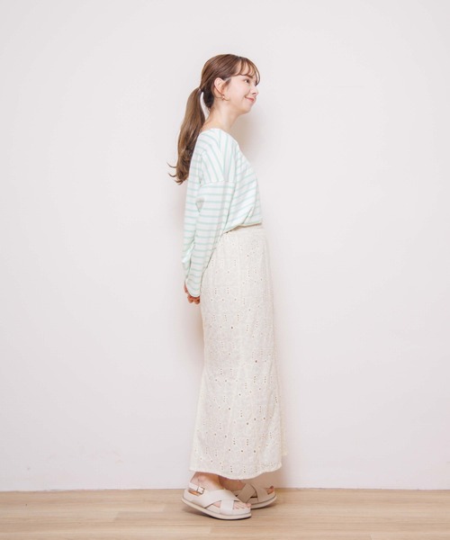 flower（フラワー）の「アイスクリームボーダートップ（Tシャツ/カットソー・レディース・パープル/グレー/カーキ/オレンジ・FREE）」の17枚目の写真