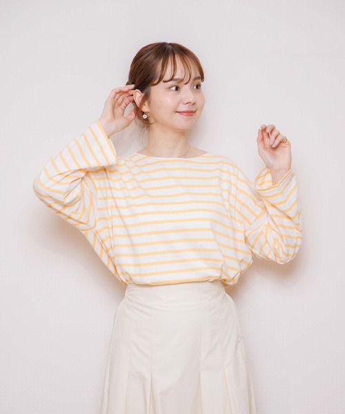 flower（フラワー）の「アイスクリームボーダートップ（Tシャツ/カットソー・レディース・パープル/グレー/カーキ/オレンジ・FREE）」の18枚目の写真