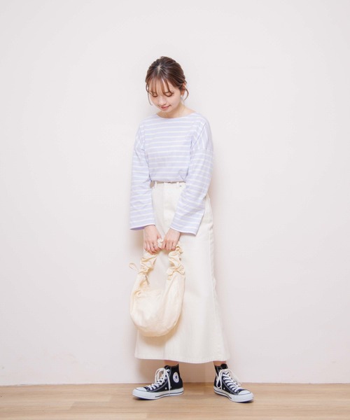 flower（フラワー）の「アイスクリームボーダートップ（Tシャツ/カットソー・レディース・パープル/グレー/カーキ/オレンジ・FREE）」の20枚目の写真