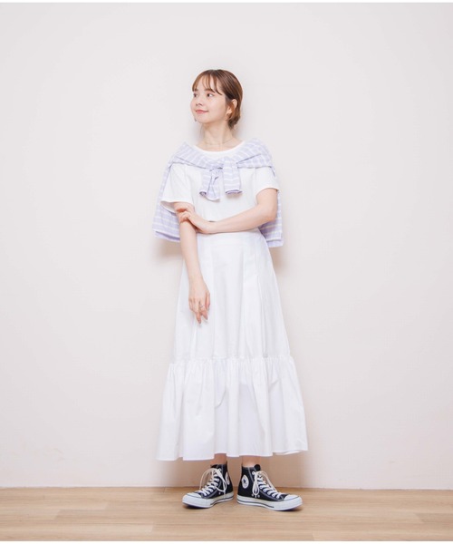 flower（フラワー）の「アイスクリームボーダートップ（Tシャツ/カットソー・レディース・パープル/グレー/カーキ/オレンジ・FREE）」の15枚目の写真