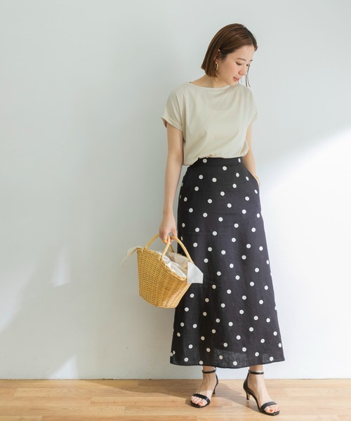 URBAN RESEARCH（アーバンリサーチ）の「ランダムドットリネンスカート（スカート・レディース・ブラック/ナチュラル・36/38）」の10枚目の写真