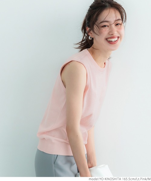 coca(coca)(コカ)の「ベーシックニットタンクトップ(タンクトップ・レディース・ライトピンク/アイボリー/ブラック/カーキ・S/M/L)」の18枚目の写真