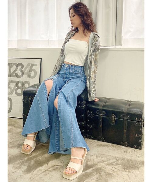 GYDA（ジェイダ）の「スクエアトゥ エコファーサンダル（サンダル・レディース・アイボリー/ブラック・LARGE/MEDIUM/SMALL）」の5枚目の写真