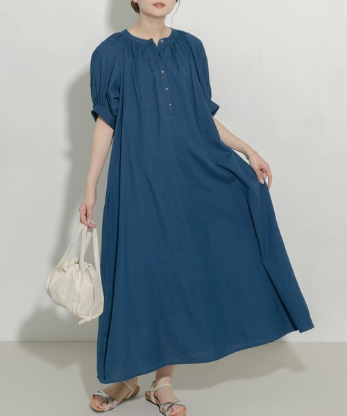 TORRAZZO DONNA ティアードワンピース　ロイヤルブルー青 レーヨン TORRAZZO DONNA ティアードワンピース ロイヤルブルー青