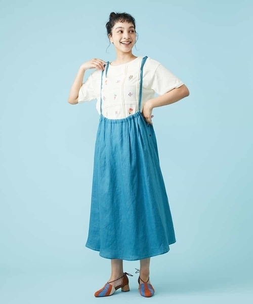 Jocomomola（ホコモモラ）の「【2WAY】Vistoso リネンスカート（スカート・レディース・ブルー/イエロー・40）」の2枚目の写真