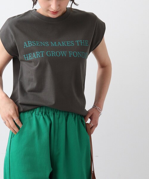 DRESKIP（ドレスキップ）の「◆ロゴフレンチTシャツ（Tシャツ/カットソー・レディース・ライトグレー/ブルー/オレンジ/オフホワイト/グレー系その他・00）」の3枚目の写真