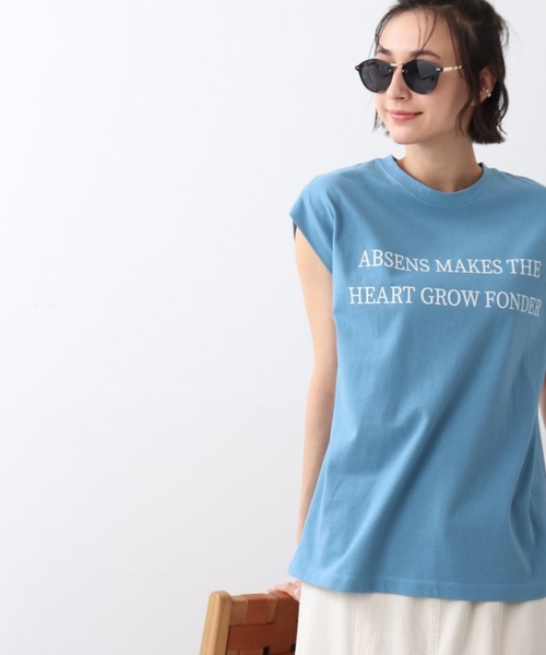 DRESKIP（ドレスキップ）の「◆ロゴフレンチTシャツ（Tシャツ/カットソー・レディース・ライトグレー/ブルー/オレンジ/オフホワイト/グレー系その他・00）」の4枚目の写真