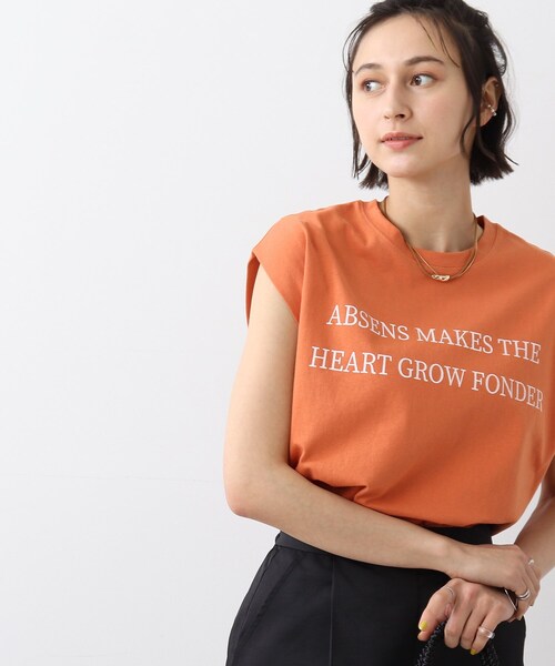 DRESKIP（ドレスキップ）の「◆ロゴフレンチTシャツ（Tシャツ/カットソー・レディース・ライトグレー/ブルー/オレンジ/オフホワイト/グレー系その他・00）」の8枚目の写真