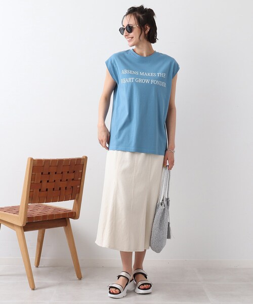 DRESKIP（ドレスキップ）の「◆ロゴフレンチTシャツ（Tシャツ/カットソー・レディース・ライトグレー/ブルー/オレンジ/オフホワイト/グレー系その他・00）」の20枚目の写真