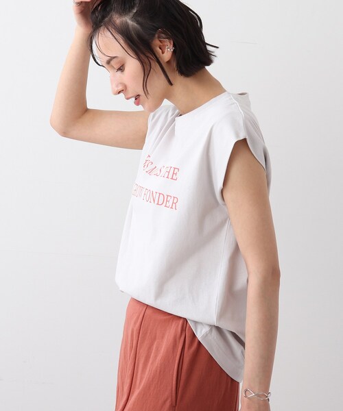 DRESKIP（ドレスキップ）の「◆ロゴフレンチTシャツ（Tシャツ/カットソー・レディース・ライトグレー/ブルー/オレンジ/オフホワイト/グレー系その他・00）」の10枚目の写真