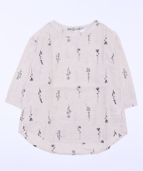 BELLUNA PLUS（ベルーナ）の「綿麻素材刺しゅうデザインブラウス（シャツ/ブラウス・レディース・チャコール/キナリ・MEDIUM/LARGE/X-LARGE）」の9枚目の写真