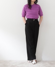 N.(N. Natural Beauty Basic) | ベルト付カラーストレートパンツ(スラックス)