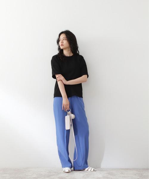 N.（N. Natural Beauty Basic）（エヌエヌナチュラルビューティーベーシック）の「ベルト付カラーストレートパンツ（スラックス・レディース・ブラック/ピンク/ブルー・MEDIUM）」の10枚目の写真