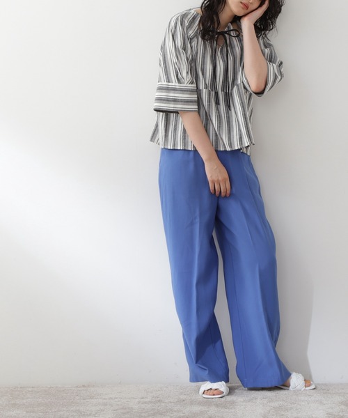 N.（N. Natural Beauty Basic）（エヌエヌナチュラルビューティーベーシック）の「ベルト付カラーストレートパンツ（スラックス・レディース・ブラック/ピンク/ブルー・MEDIUM）」の19枚目の写真