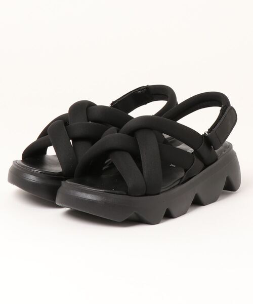 KOBE LETTUCE（コウベレタス）の「ソフトパデットクロススポーツサンダル（サンダル・レディース・ホワイト/グリーン/ブラック×ホワイト/ブラック×ブラック・LL/S/M/L）」の12枚目の写真