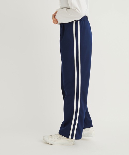 I am I in fact...(アイアムアイインファクト)の「LINE JERSEY タックパンツ(その他パンツ・レディース・ネイビー/レッド/グリーン・FREE)」の5枚目の写真