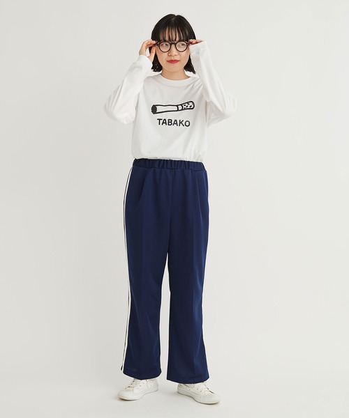 I am I in fact...(アイアムアイインファクト)の「LINE JERSEY タックパンツ(その他パンツ・レディース・ネイビー/レッド/グリーン・FREE)」の20枚目の写真
