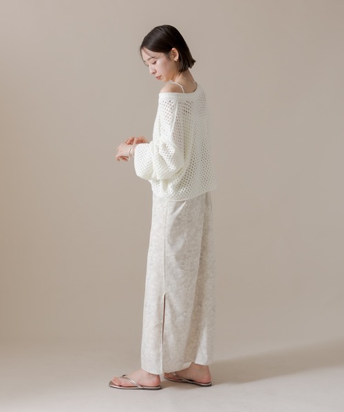 mline（エムライン）の「[mline] メッシュニットプルオーバー（Tシャツ/カットソー・レディース・ベージュ/ブラック/オフホワイト・FREE）」の16枚目の写真