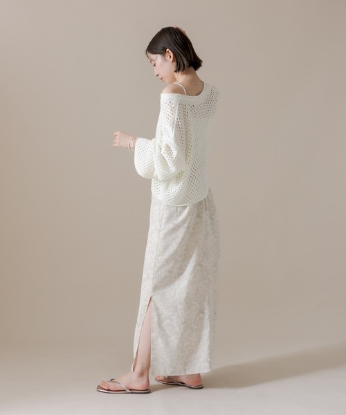 mline（エムライン）の「[mline] メッシュニットプルオーバー（Tシャツ/カットソー・レディース・ベージュ/ブラック/オフホワイト・FREE）」の17枚目の写真