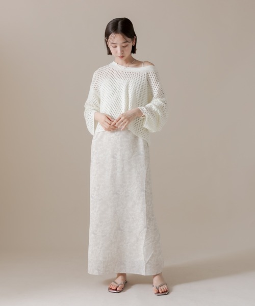 mline（エムライン）の「[mline] メッシュニットプルオーバー（Tシャツ/カットソー・レディース・ベージュ/ブラック/オフホワイト・FREE）」の18枚目の写真