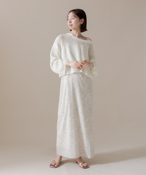 mline（エムライン）の「[mline] メッシュニットプルオーバー（Tシャツ/カットソー・レディース・ベージュ/ブラック/オフホワイト・FREE）」の19枚目の写真