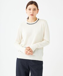 PS Paul Smith（ピーエスポールスミス）の「【WEB限定カラーあり・COOL素材・洗える】ベーシックニット ステッチトリムプルオーバー（ニット/セーター）」