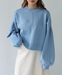 【shemoshelly】【WEB限定】スウェットライクニットショートプルオーバー