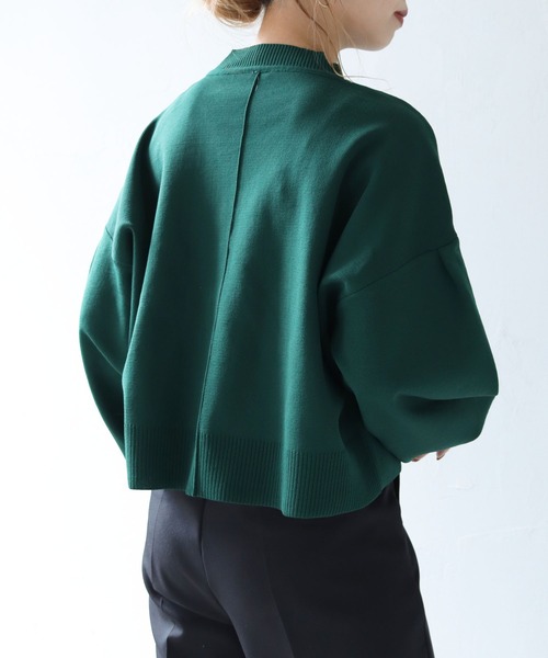 HER CLOSET(ハークローゼット)の「【shemoshelly】【WEB限定】スウェットライクニットショートプルオーバー(ニット/セーター・レディース・チャコールグレー/ライトグレー/ライトブルー/ブラック/ダークブラウン/グリーン/グレイッシュベージュ/テラコッタ・M)」の9枚目の写真