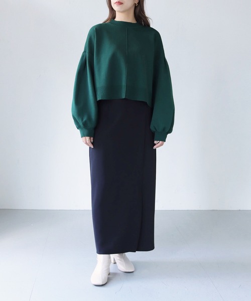 HER CLOSET(ハークローゼット)の「【shemoshelly】【WEB限定】スウェットライクニットショートプルオーバー(ニット/セーター・レディース・チャコールグレー/ライトグレー/ライトブルー/ブラック/ダークブラウン/グリーン/グレイッシュベージュ/テラコッタ・M)」の18枚目の写真