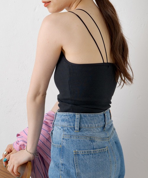 Kastane（カスタネ）の「カップ付きパイピングブラキャミ（キャミソール・レディース・ブラック/アイボリー/グリーン系その他・FREE）」の10枚目の写真