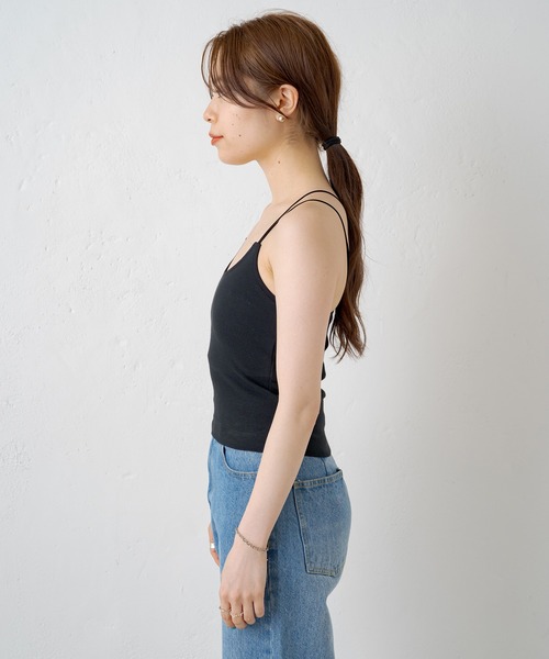 Kastane（カスタネ）の「カップ付きパイピングブラキャミ（キャミソール・レディース・ブラック/アイボリー/グリーン系その他・FREE）」の14枚目の写真