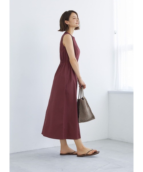 STYLE DELI(スタイルデリ)の「タイプライター生地のサマードレス(ワンピース・レディース・ターコイズブルー/レッド系・02/01)」の12枚目の写真