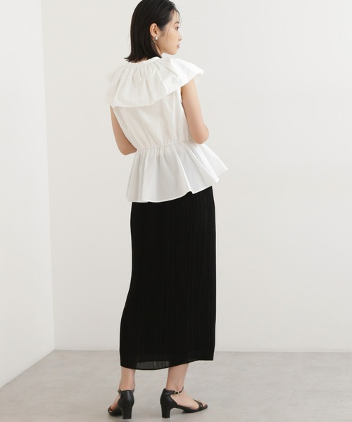 NATURAL BEAUTY BASIC（ナチュラルビューティーベーシック）の「ケープフリルブラウス（シャツ/ブラウス・レディース・オレンジ/ブラック/オフホワイト・MEDIUM/SMALL）」の20枚目の写真
