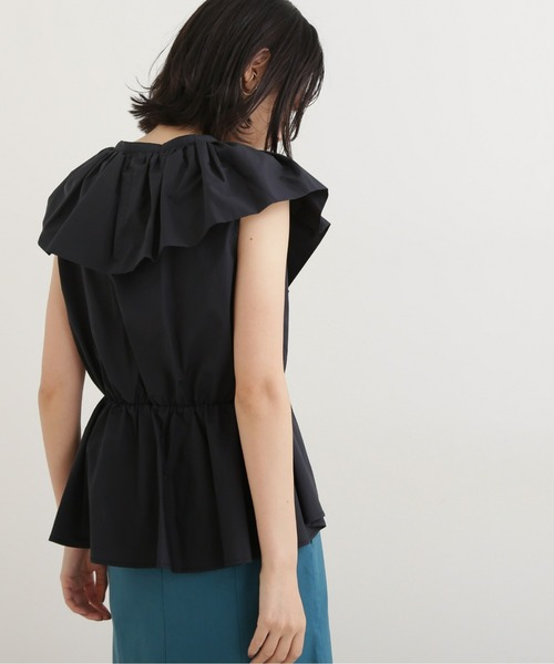 NATURAL BEAUTY BASIC（ナチュラルビューティーベーシック）の「ケープフリルブラウス（シャツ/ブラウス・レディース・オレンジ/ブラック/オフホワイト・MEDIUM/SMALL）」の8枚目の写真