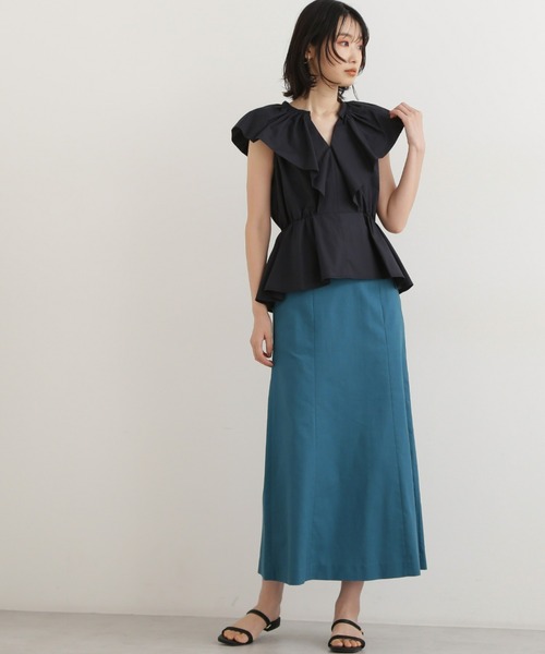 NATURAL BEAUTY BASIC（ナチュラルビューティーベーシック）の「ケープフリルブラウス（シャツ/ブラウス・レディース・オレンジ/ブラック/オフホワイト・MEDIUM/SMALL）」の21枚目の写真