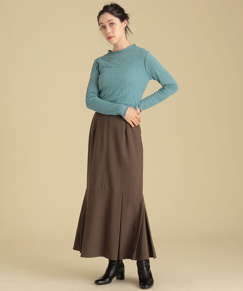 Ray BEAMS（レイビームス）の「Ray BEAMS / BOX タック マーメイド スカート（スカート・レディース・ライトブルー/ダークブラウン・1/0）」の5枚目の写真