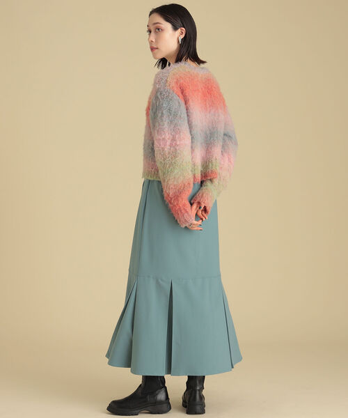 Ray BEAMS（レイビームス）の「Ray BEAMS / BOX タック マーメイド スカート（スカート・レディース・ライトブルー/ダークブラウン・1/0）」の10枚目の写真