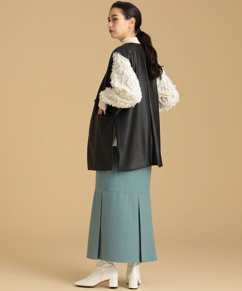 Ray BEAMS（レイビームス）の「Ray BEAMS / BOX タック マーメイド スカート（スカート・レディース・ライトブルー/ダークブラウン・1/0）」の16枚目の写真